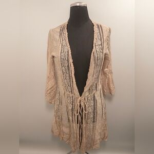 Origami by Vivien Lace Open-Front Cardigan